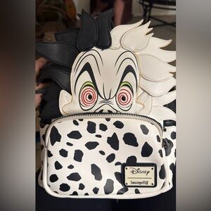 Loungefly Black & White Cruella Dalmatian Mini Backpack